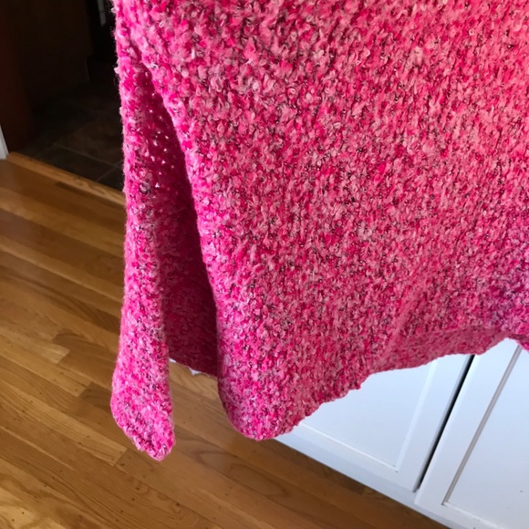 FREE PEOPLE BFF Cardigan Oversized Sweater Prickly Pear Pink Women’s Size Medium - Picture 7 of 16